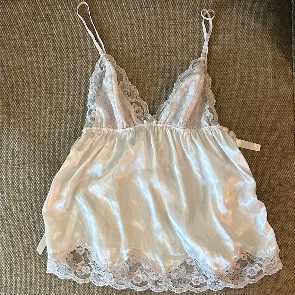 White Lace Satin top